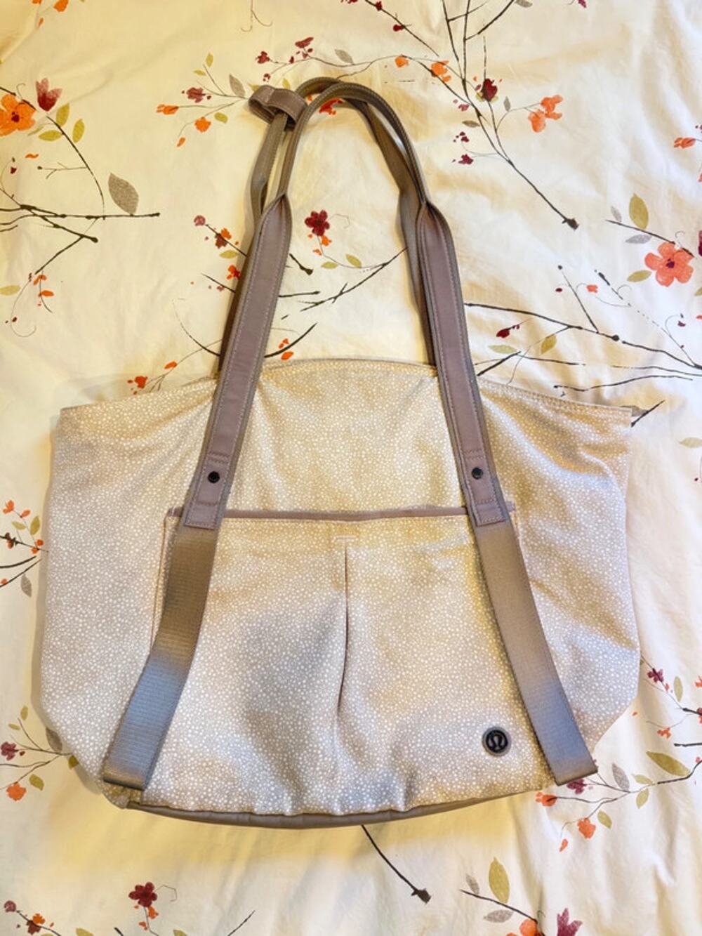 Lululemon Live Free Tote Bag - Yoga - Freckle Flower Dune White